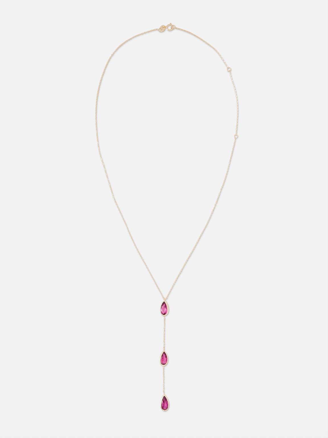 RUBELLITE LARIAT NECKLACE
